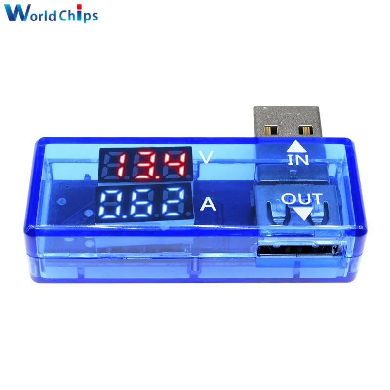 Мини 5 в красный синий USB измеритель напряжения тестер Вольтметр Амперметр