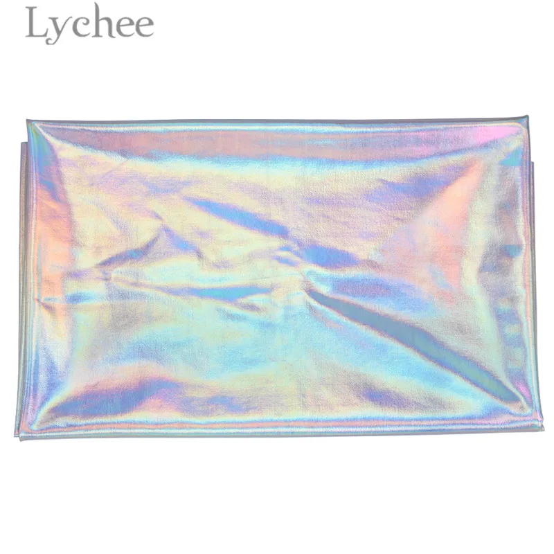 Радужная эластичная ткань Lychee из спандекса Высококачественная для шитья