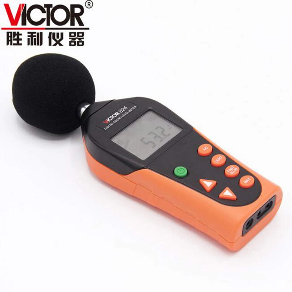 VICTOR VC824 Sound Level Meter, Instantaneous 30-130dBA,35-130dBC decibel Noise Measurement 31.5Hz~8.5kHz