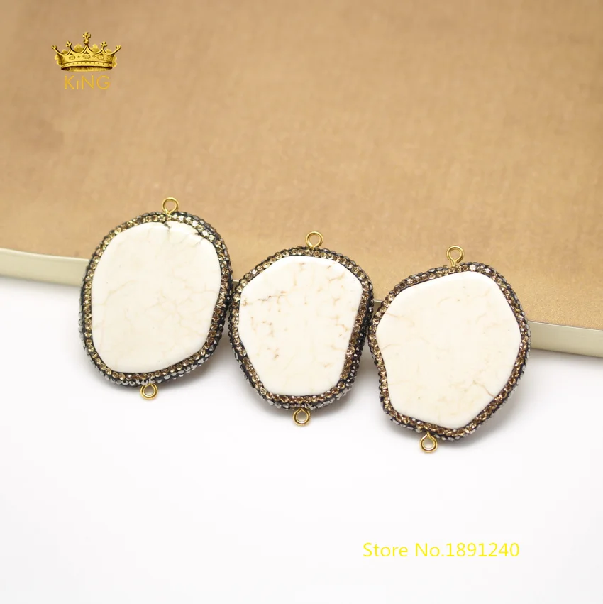 10 шт. большая белая пластина говлита бусины соединители для ожерелья сырой