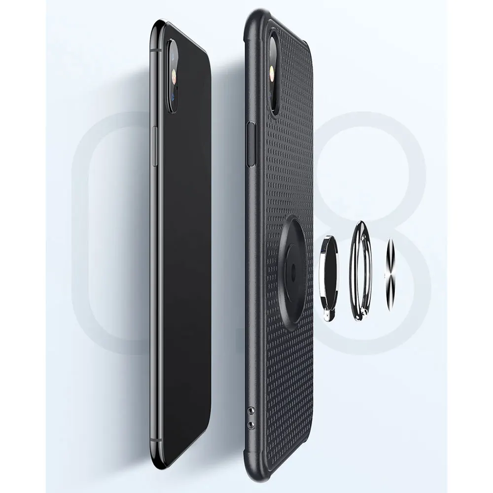 Противоударный чехол для iPhone 6 6s 7 8 полый дышащий Plus X XS XR Max кольцевой магнитный