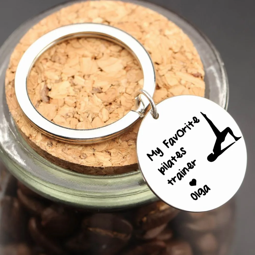 Персональный именованный брелок с гравировкой My Favorite Pilates Trainers Can Gift Pilates Trainers Player Girl Gift Keyring