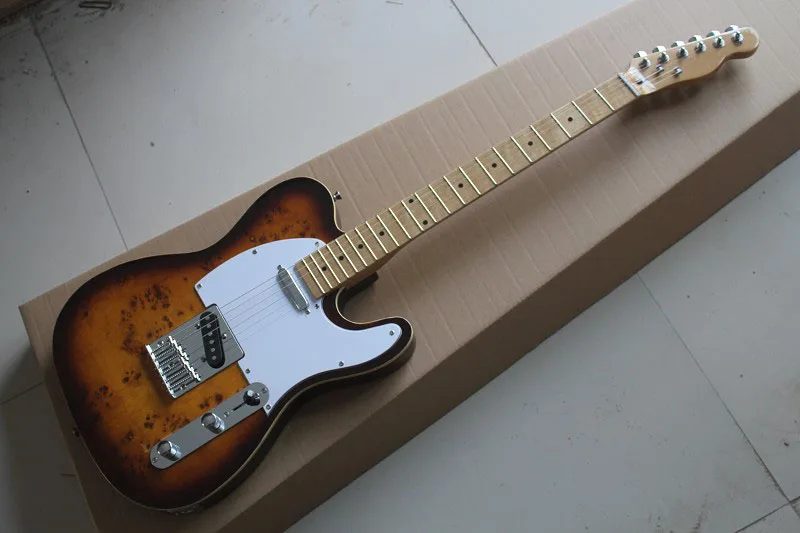 Бесплатная доставка Одежда высшего качества клен гриф F Telecaster Винтаж Sunburst