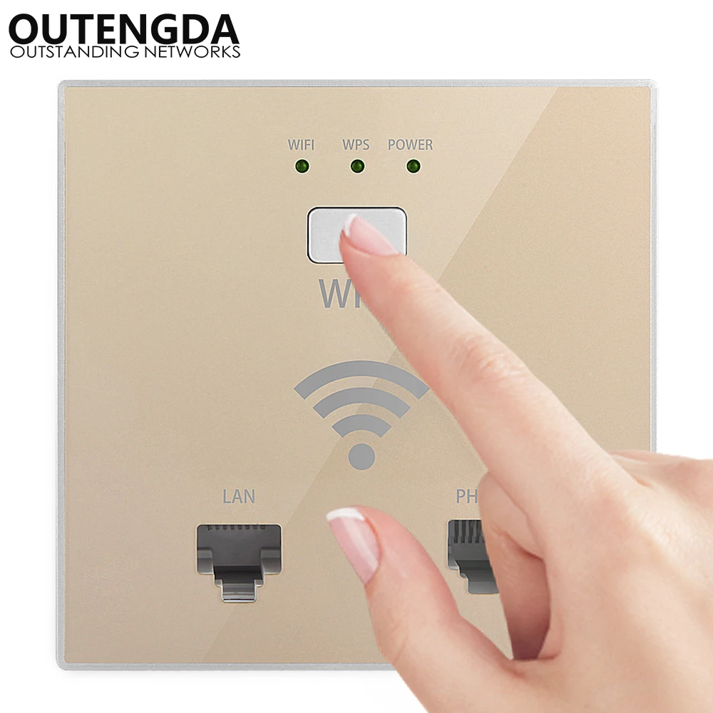 Беспроводная розетка с точкой доступа Wi Fi 300 Мбит/с|in wall|in wall wifiwireless rj45 |
