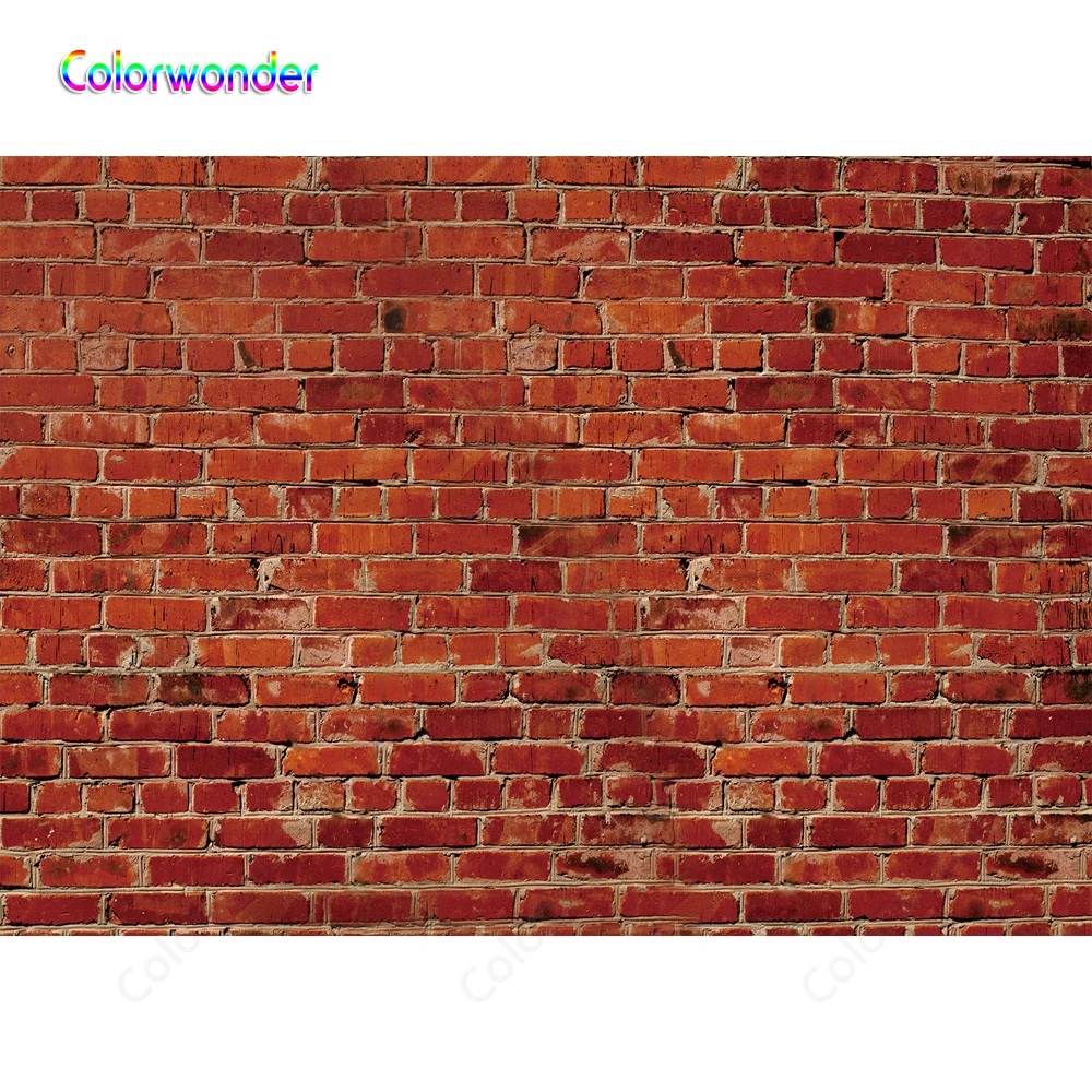 Фотофон Colorwonder с красно коричневой кирпичной винтажной стеной для декора комнаты