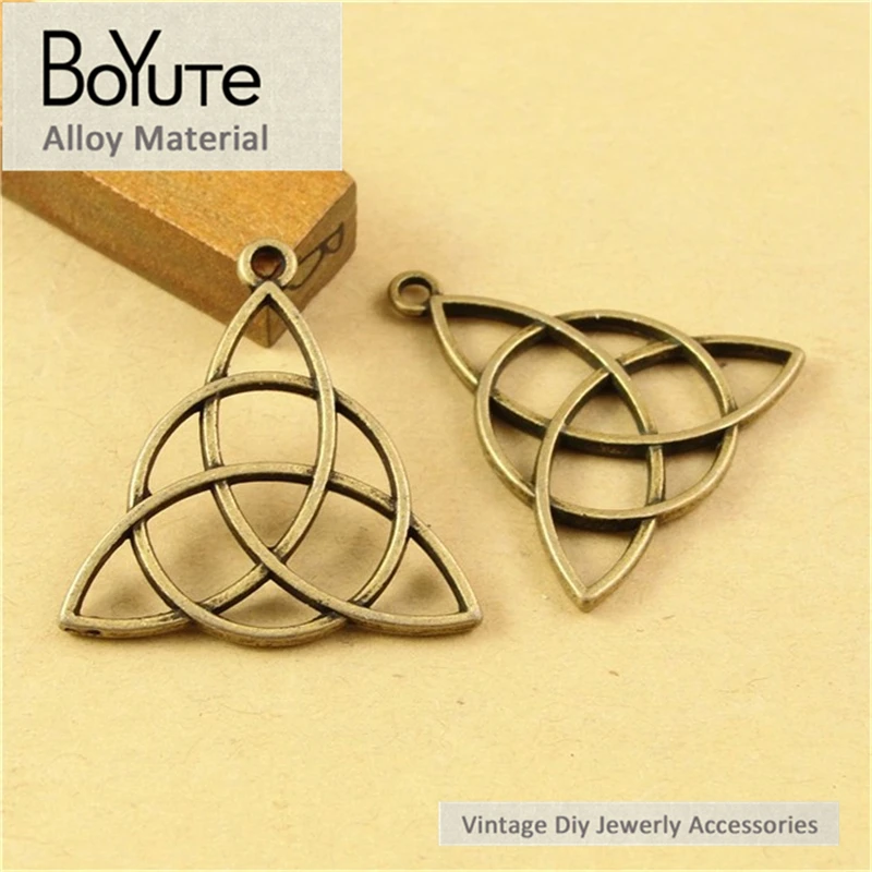 

BoYuTe (60 Pieces/Lot) 28*29MM Wholesale Antique Bronze Plated Zinc Alloy Painting Circle Diagram Pendant Diy Jewelry Findings
