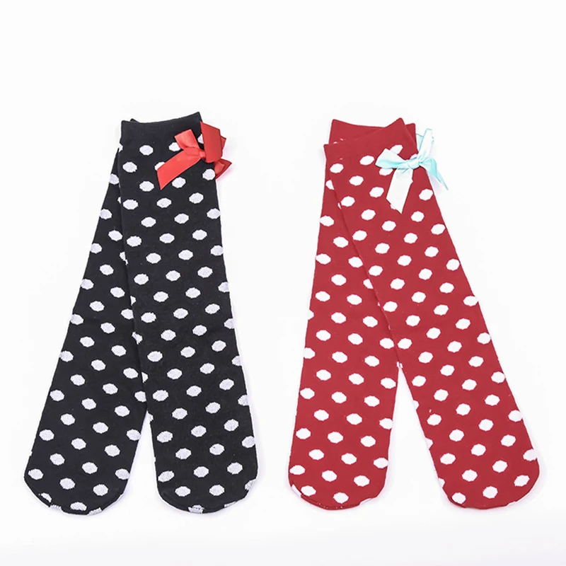 Носки без пятки в горошек для девочек хлопковые детские длинные носки Модные