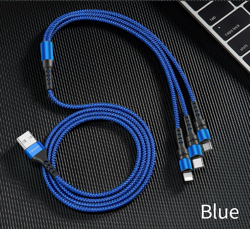 Power4 мобильный телефон 3 в 1 USB кабель с Micro USB/type C зарядный разъем для Lightning iOS Android телефон зарядное устройство