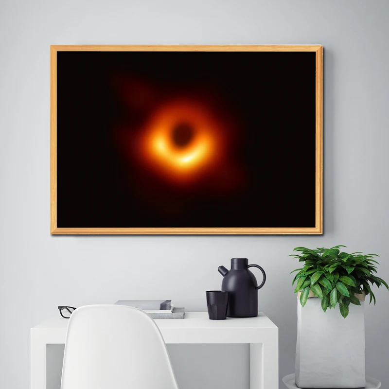 Картина на холсте с черными отверстиями первое изображение фотовселенной плакат