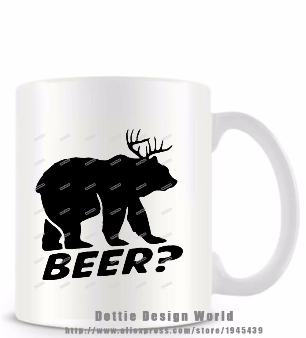 Забавный пивной медведь 11 унций керамическая чашка для белого кофе чая и молока забавная новинка дорожная