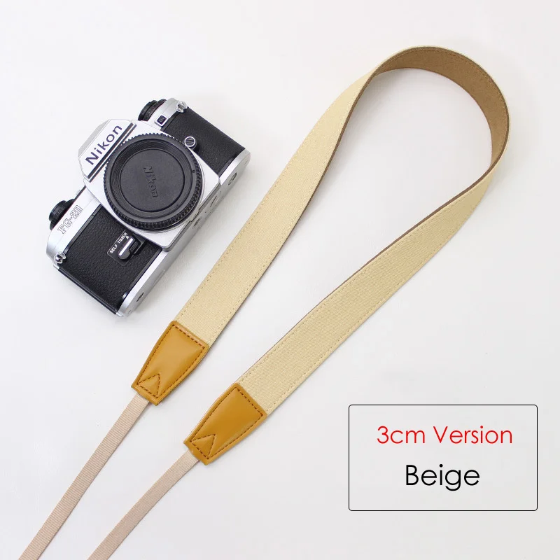 3cm Beige Ручной работы ретро ковбойский хлопковый ремешок для зеркального фотоаппарата камера художественный плечевой шейный ремень нейлоновый Для беззеркальных цифровых камер Canon Nikon - Цвет: 3cm Beige