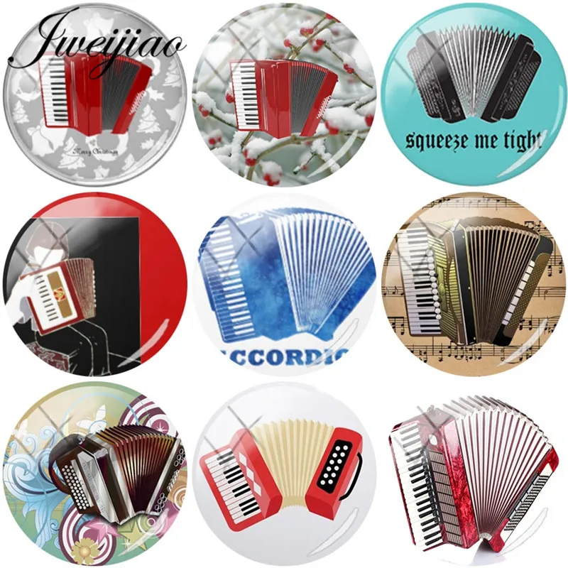 

JWEIJIAO, винтажный музыкальный инструмент гармошон, стеклянный кабошон, фото купол, демонстрация, плоская задняя сторона, фурнитура для изготовления