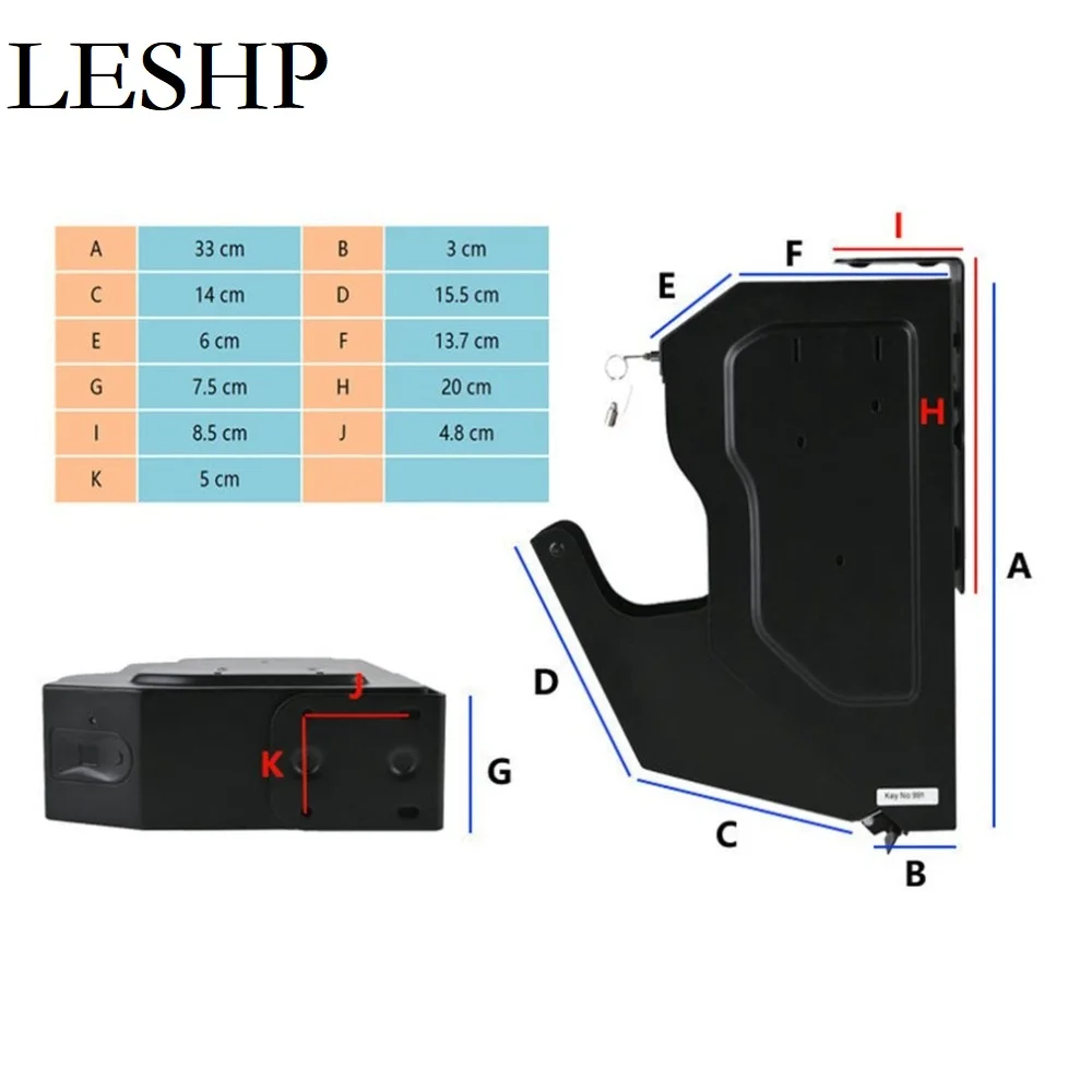 Горячий защищен Биометрическим отпечатком пальца коробка холоднокатаная стальная охранная пушка Strongbox Портативный Ключ ценности коробка для хранения ювелирных изделий