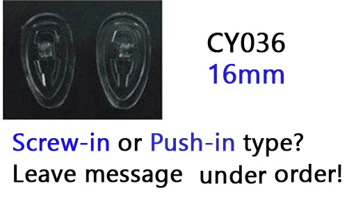 CY036 screw or push 500 шт./лот,, розничная и, очки, силиконовые носоупоры, различные типы и размеры, аксессуары для очков - Цвет: CY036 screw or push