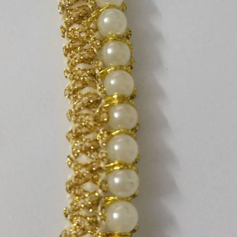 Отделка из жемчуга и белого золота 15 мм отделка бисера кружевной ленты