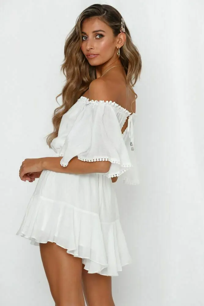 Женский шифоновый комбинезон Boho свободный пляжный с коротким рукавом и