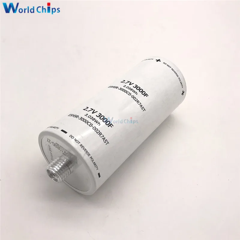 Конденсатор фарадного типа 1 шт. 2 7в 3000F ultrakapactor 3.038wh 7 в 136*60 мм конденсаторы супер с