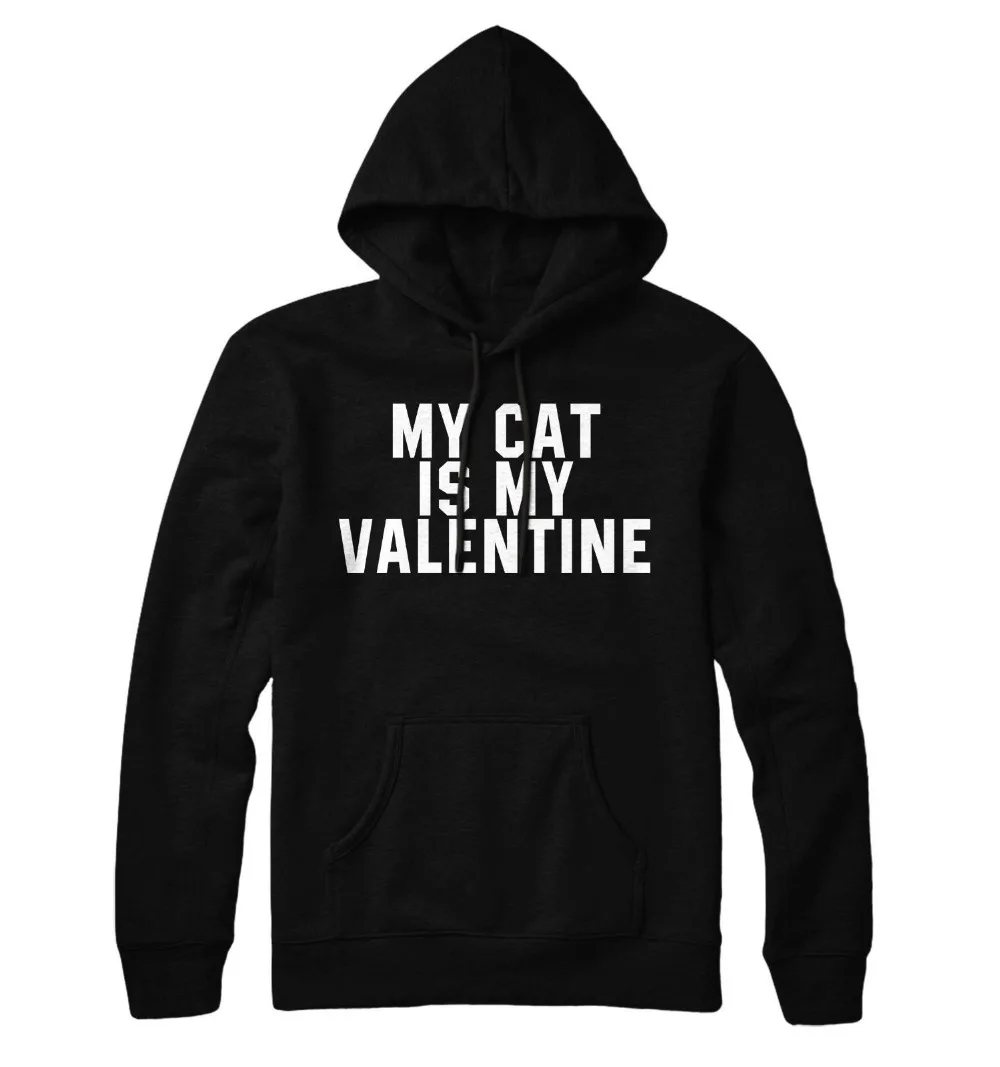 Мой кот My Valentine толстовка с капюшоном любитель животных женские тонкие грустно