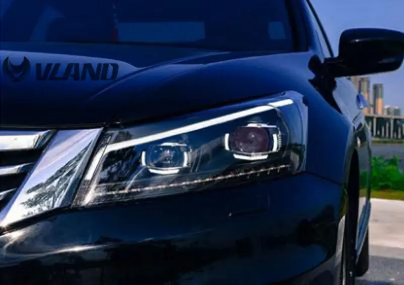 VLAND Заводская Автомобильная фара для Accord светодиодный головной светильник 2008-2013 головной светильник с поворотным сигналом с последовательным индикатором