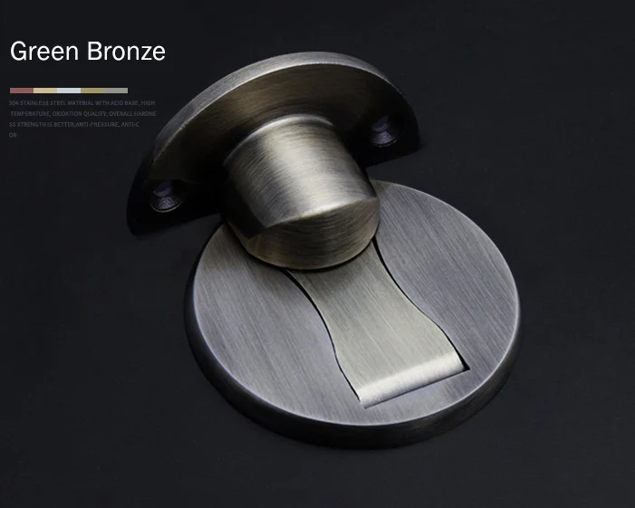 green bronze KAK, магнитные дверные стопоры, 304, нержавеющая сталь, дверные стопоры, скрытые дверные держатели, для ловли пола, без гвоздей, дверной стопор, мебельная фурнитура - Цвет: green bronze