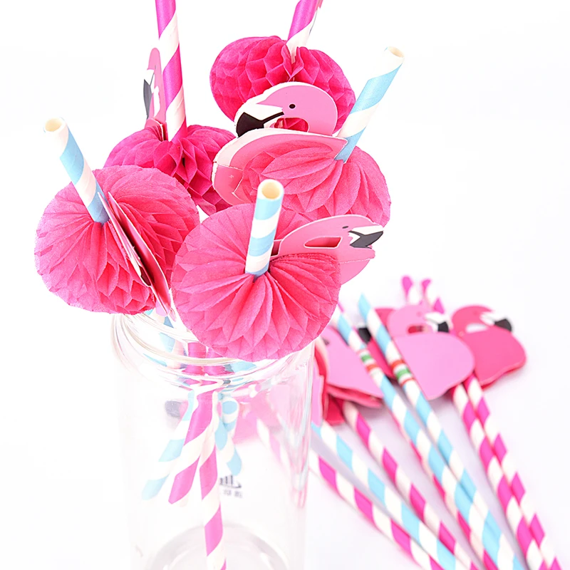 2017 Лидер продаж 10 шт./лот Фламинго Бумага Соломинки для День рождения Свадьба