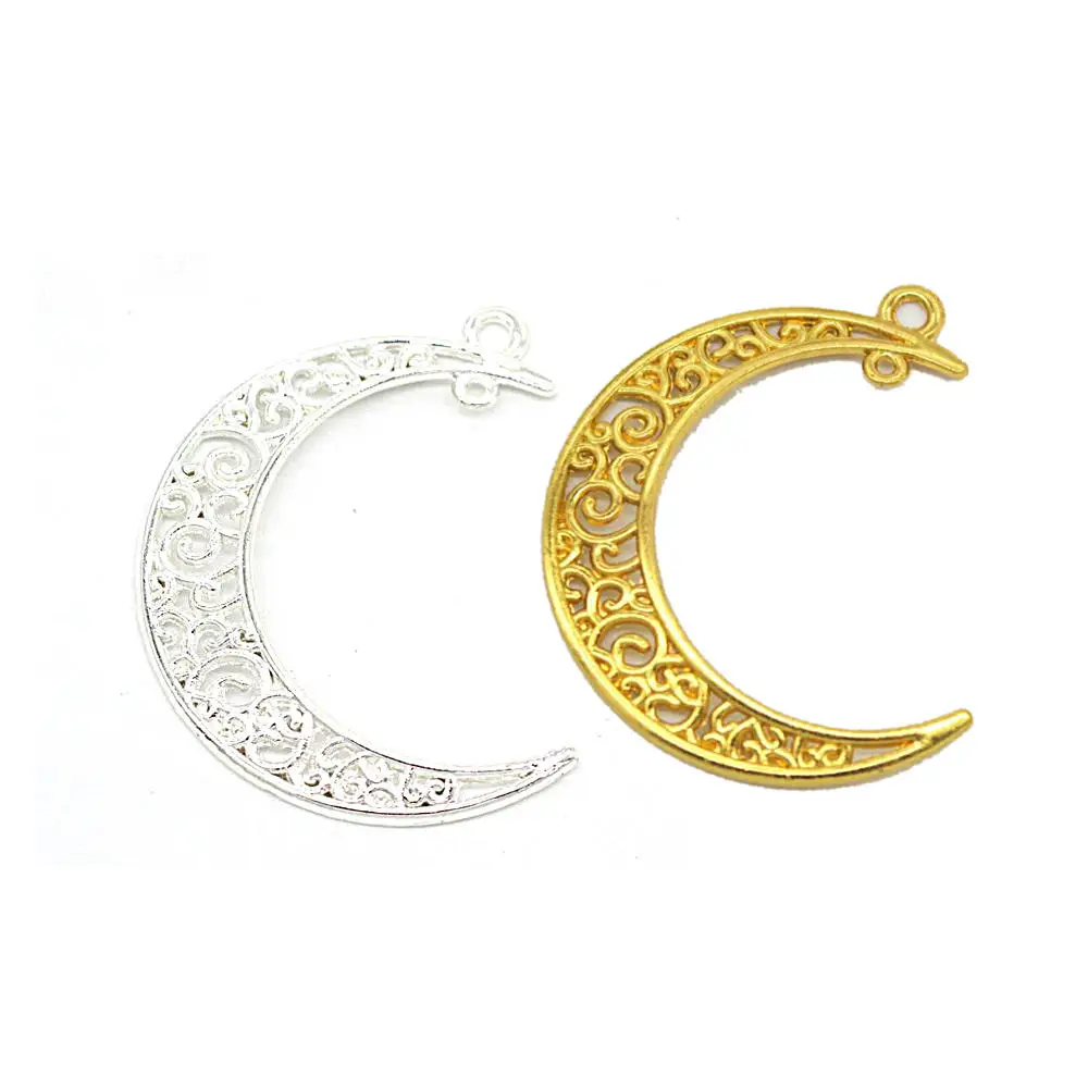 

20pcs Mini Moon Metal Jewelry Pendant Accessories DIY Charms Connectors Open Bezels Decor Handmade Resin Craft Findings