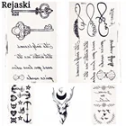 Наклейки-тату временные для детей, милые черные переводные наклейки с цитатами