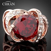chran classic rose gold color crystal engagement rings jewelry accessories wholesale cubic zirconia wedding rings for women