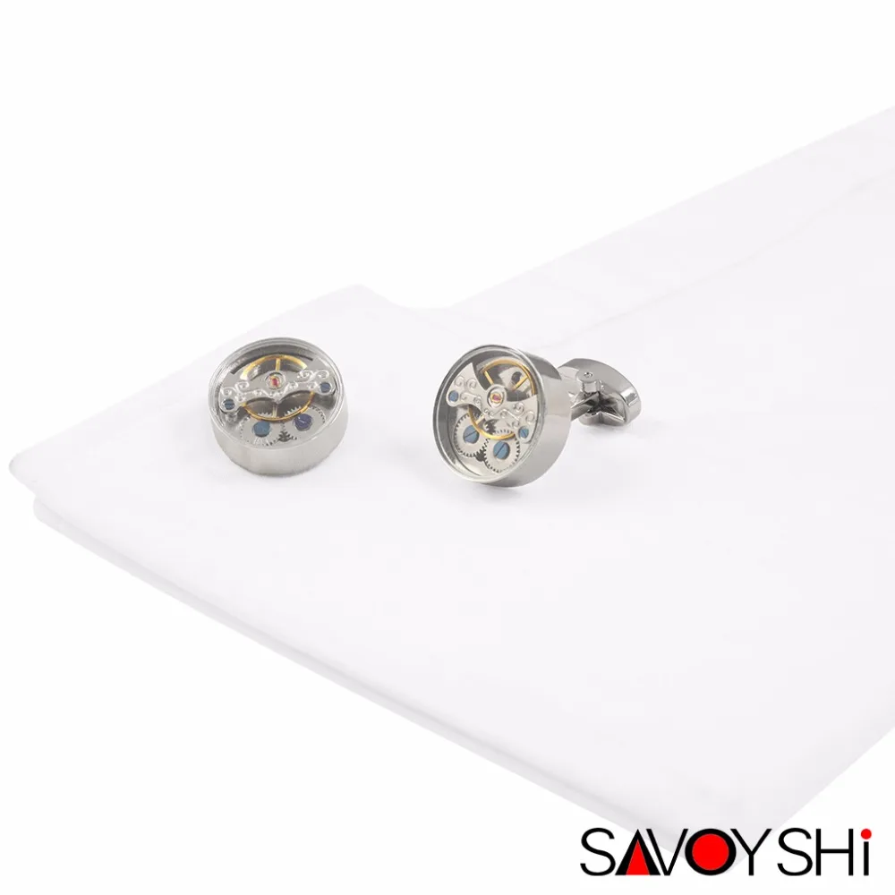 SAVOYSHI функциональные Tourbillon часы запонки для мужчин s французские рубашки