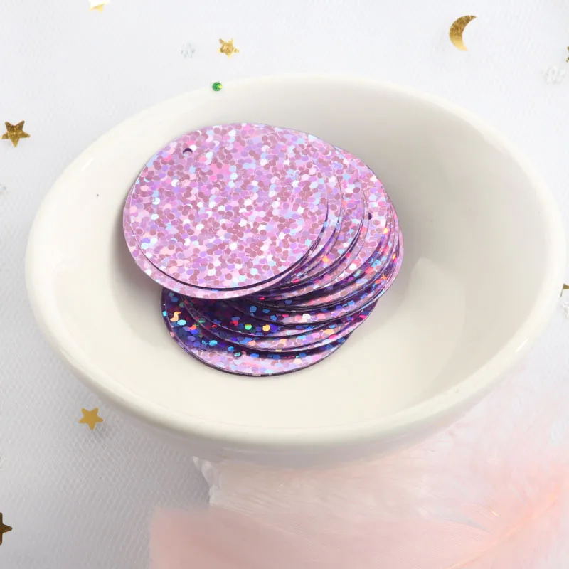 Большие круглые пайетки для рукоделия iSequins 25 мм голографические лазерные