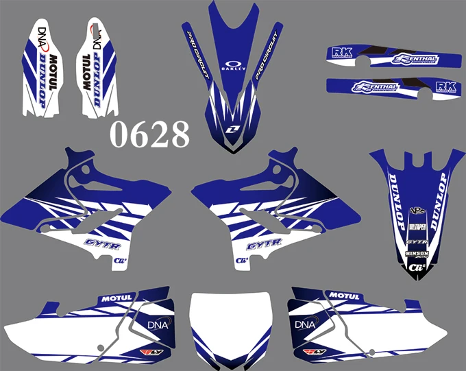 0628 5 стилей команда графика фоны наклейки для YAMAHA YZ125 YZ250 - Цвет: 0628