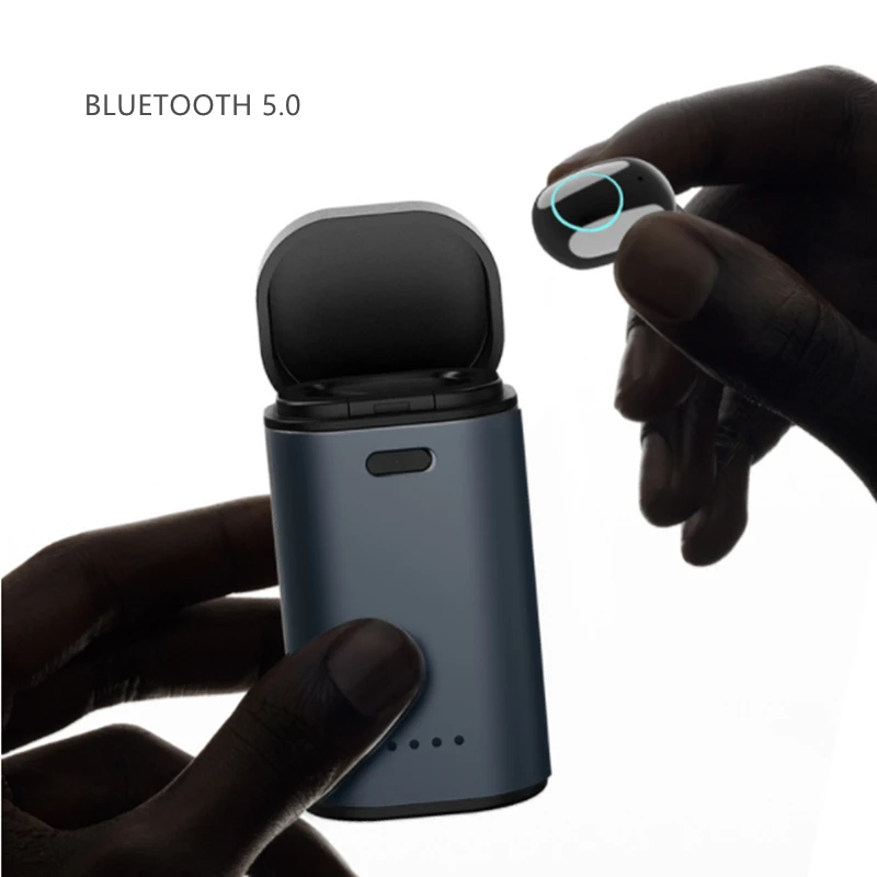 Bluetooth 5 0 гарнитура HD ушной вкладыш с зарядом коробка для хранения отпечатков