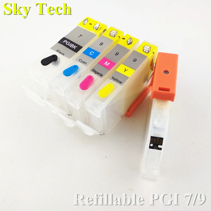Перезаправляемый картридж 5PK для струйного принтера PGI7 PGI9 Canon Pixma MX7600 IX7000 с чипами