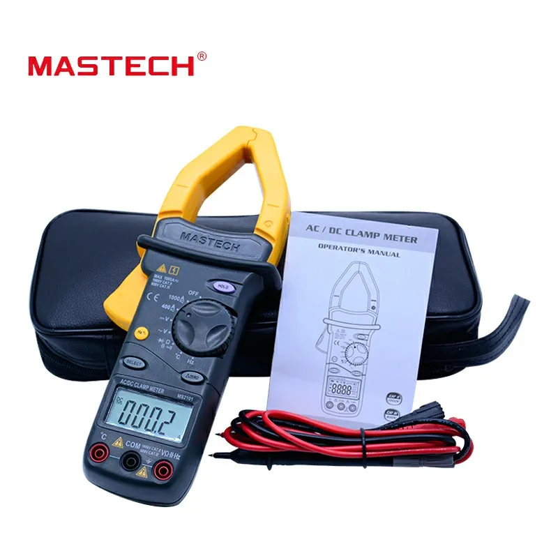 Цифровой клещи MASTECH MS2101 AC/DC 1000A DMM Hz/C измеритель емкости частоты и температуры|meter