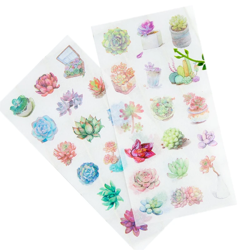 15packs/lot Succulent plants series paper sticker/Painting Scrapbooking Decoration label/DIY Diary Album Girls School Office | Дом и сад