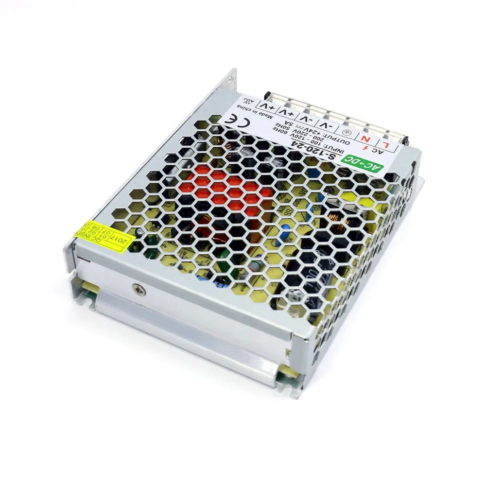 AC100 240V в постоянный ток 120 Вт 24 В 5А импульсный источник питания ультра тонкий