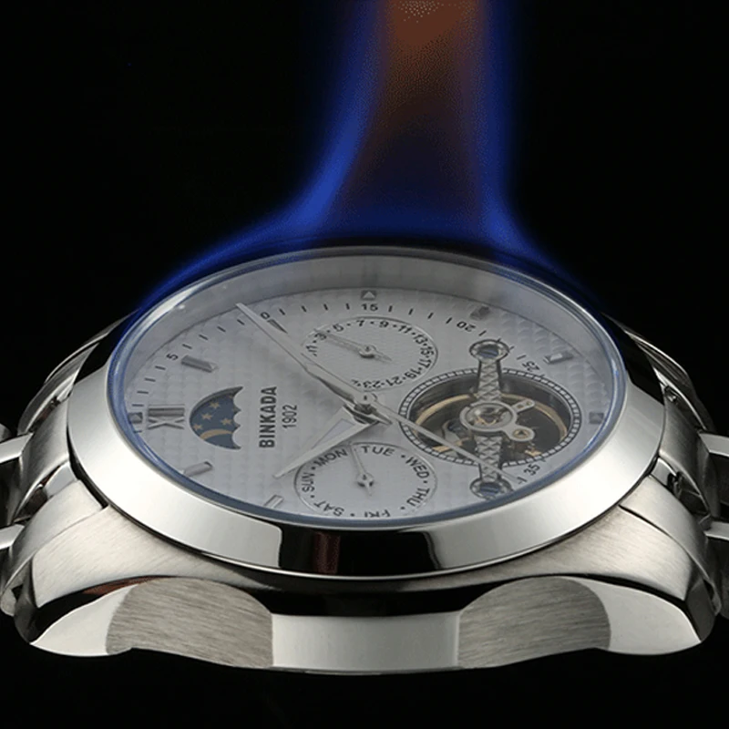 BINKADA 2019 часы для мужчин Элитный бренд Tourbillon механические автоматический Бизнес