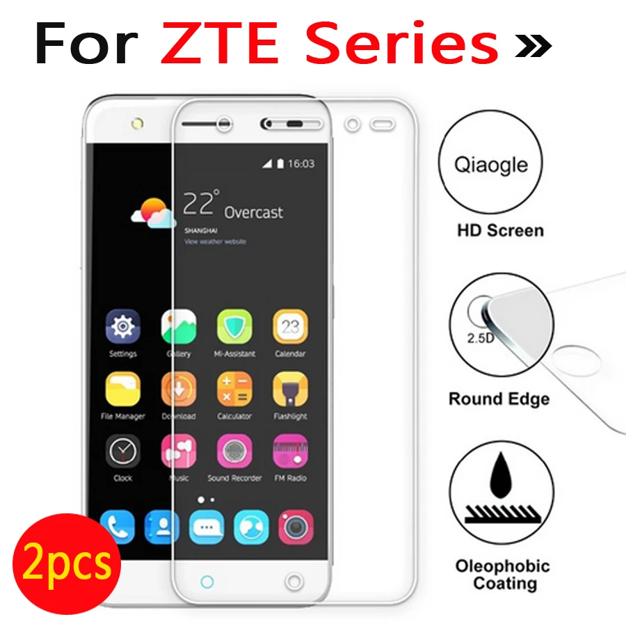 2 шт. закаленное стекло для ZTE Blade A1 A452 A510 A610 L2 L3 L5 S291 X3 X7 V5 V7 Lite Nubia Z7 Z9 Z11 mini Защитная