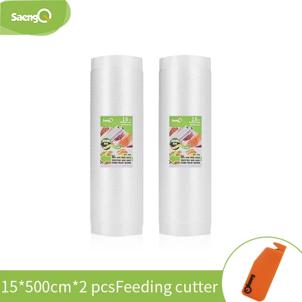 15cm-2pcs SaengQ 5 рулонов/лот Кухня пакеты для вакуумного упаковщика сумки Еда вакуумная сумка для хранения, рулоны для вакуумной упаковки 12/15/20/25/30 см* 500 см - Цвет: 15cm-2pcs