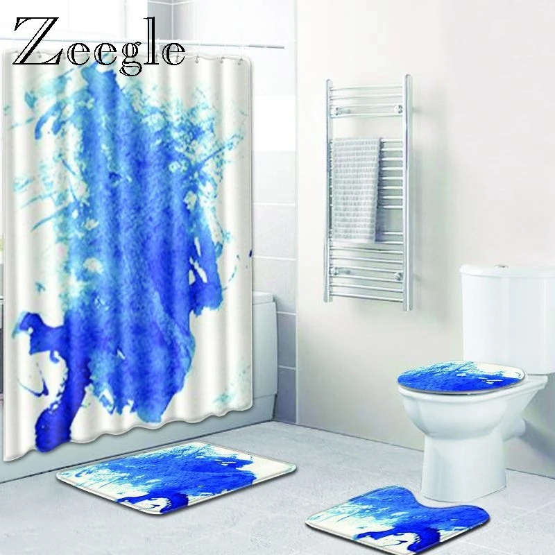 Zeegle 3D печатных Ванная комната (термопластичный эластомер) коврик коврики для
