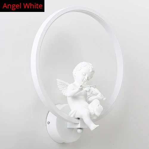 Angel White Светодиодный настенный светильник с регулируемой яркостью, сегмент 2,4 г, Радиочастотный пульт дистанционного управления, современный настенный светильник для спальни, гостиной, с птицами, лампа «Ангел», алюминиевые светильники - Цвет абажура: Angel White
