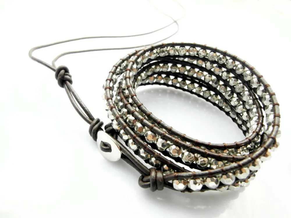 Оптовая продажа 1 шт./лот новые браслеты из чистой кожи ручной работы с