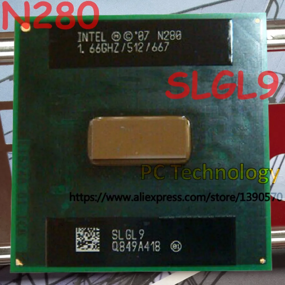 N280 SLGL9 новый процессор Intel Atom N 280 (512K кэш 1 66 ГГц 667 МГц FSB) BGA для ноутбука Бесплатная