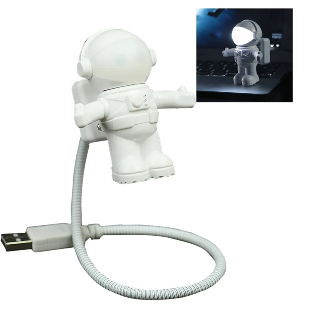 Брендовый крутой космонавт USB светодиодный регулируемый ночной Светильник для компьютера PC лампа Настольный светильник чистый белый
