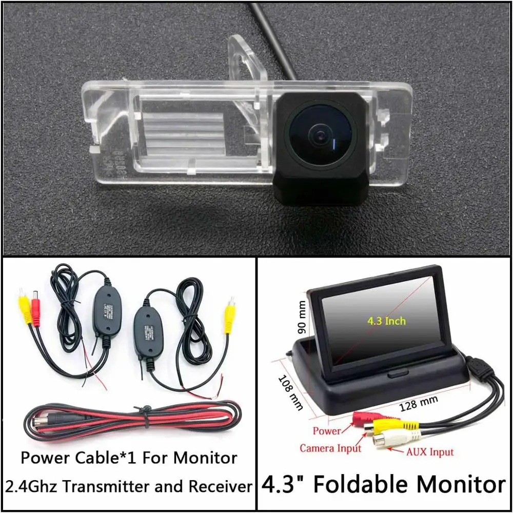 C Wireless 4.3inch F Full HD резервная камера заднего вида для Renault Laguna Trafic Espace 4 Megane Grand Scenic Megane 3 автомобильный парковочный ЖК-зеркальный монитор - Название цвета: C Wireless 4.3inch F