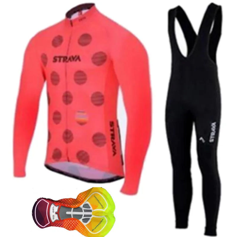 2019 Strava Men's Cycling Jersey Long sleeve set MTB Bike Clothing Maillot Ropa Ciclismo Hombre Bicycle Wear 16D GEL bib pants | Спорт и