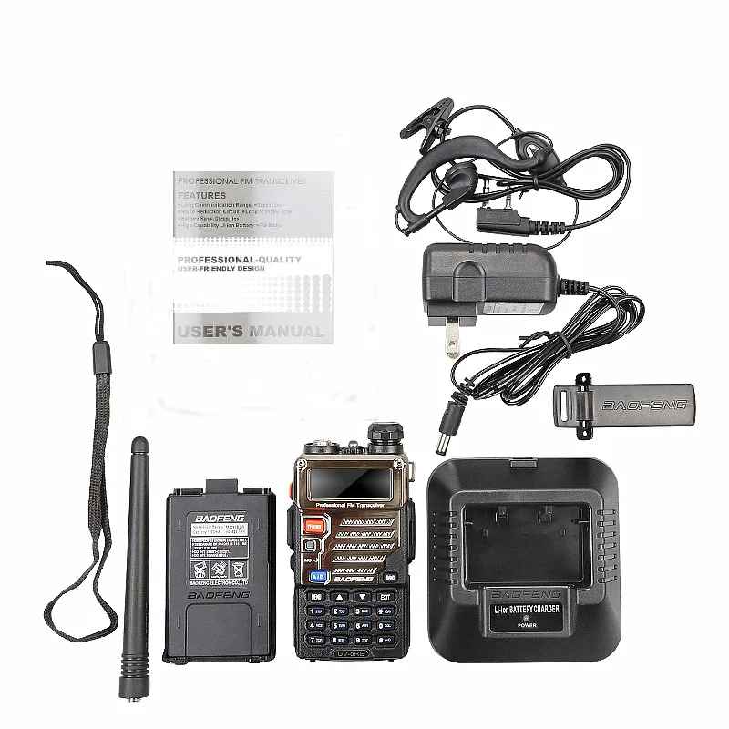 Walkie talkie baofeng uv-5re dual band cb radio uv5r versao atualizada 5 w 128ch uhf &amp vhf portatil | Мобильные телефоны и