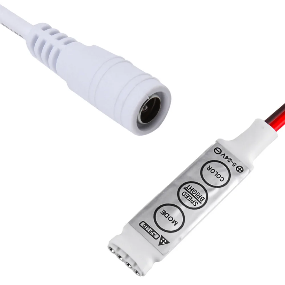 DC12V RGB светодиодный мини контроллер 3 клавиши с разъемом постоянного тока для