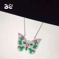 be 8 new arrival clear aaa cubic zirconia stone butterfly shape pendant necklace for women fashion jewelry n064