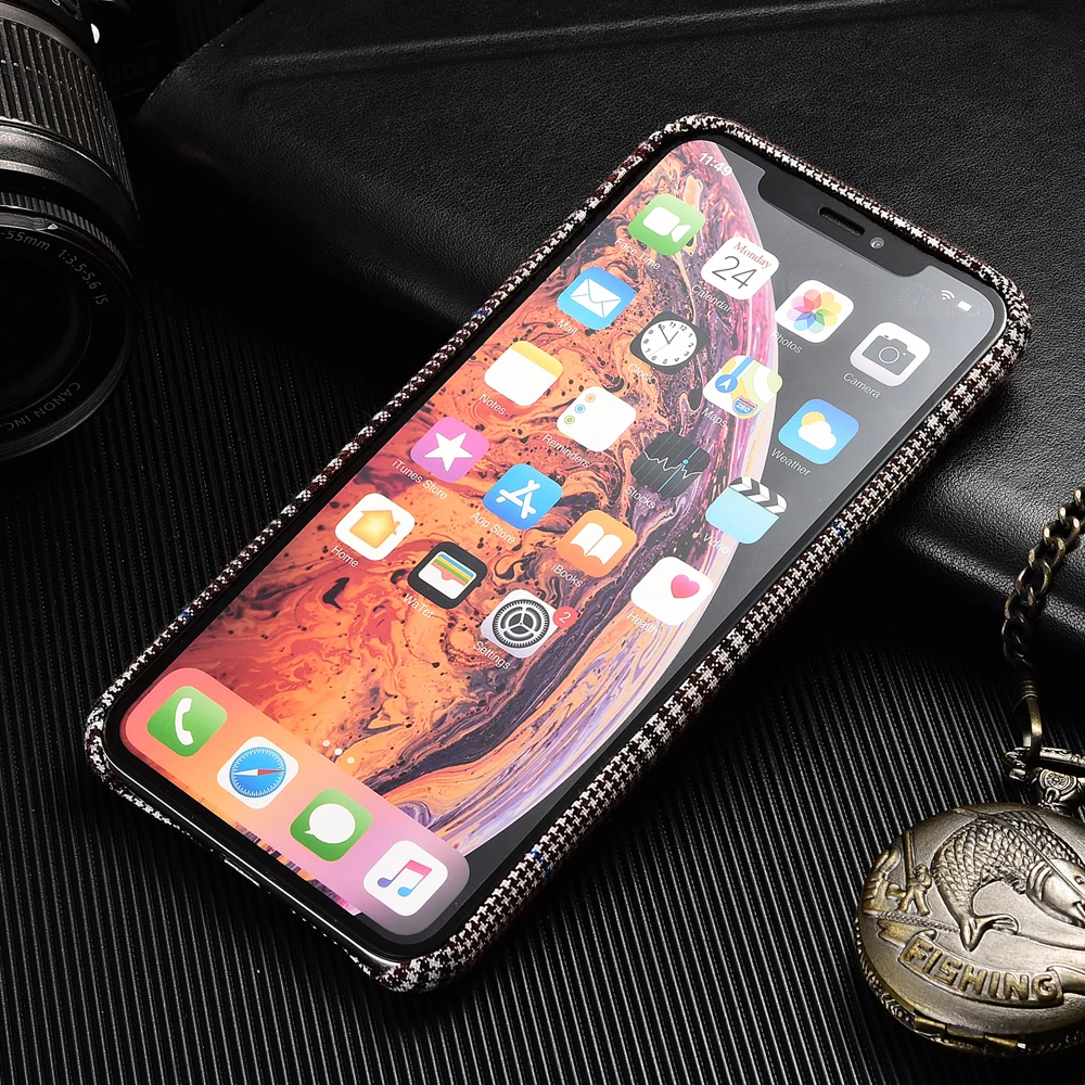 Тканевый чехол с текстурой мягкий зимний для iphone 6 6S 7 8 Plus X Xs Max задняя крышка